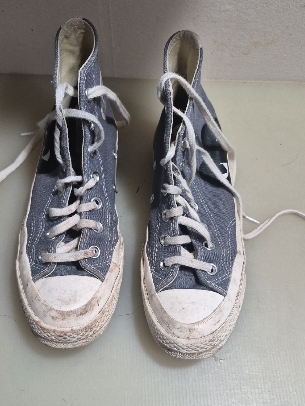 Converse High Top Sneakers in Gray and White